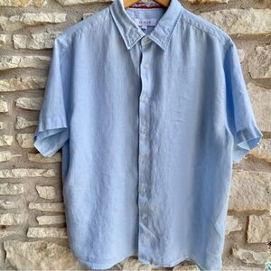 Retro Vintage Y2K LeClub Linen Short Sleeve Button Up Casual Summer Shirt